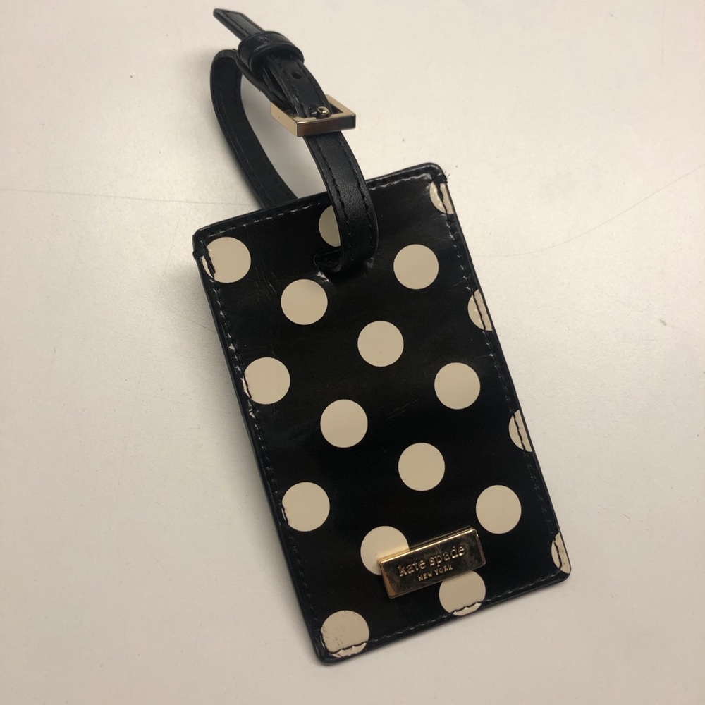 Kate Spade Polka Dot Patent Leather Luggage Tag